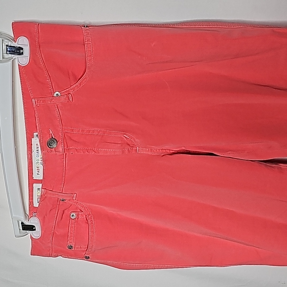 Fabrizio Gianni cotton twill stretch straight leg melon pink comfort pants sz 8 - Picture 3 of 7
